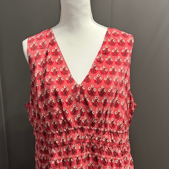 J. Crew Pink Geometric Midi Dress 100% Viscose - Picture 3 of 12